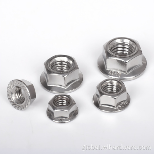SS304 SS316 Stainless Steel Hex Flange Nut Serrated